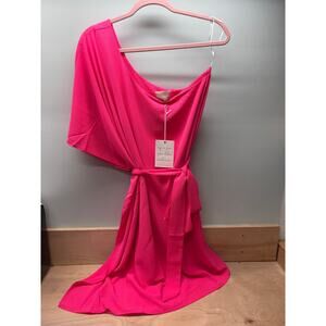 Show Me Your MUMU Hot Pink Off Shoulder Mini Dress, Size Large